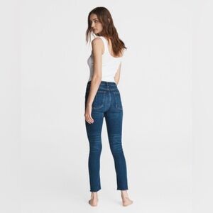 Rag and Bone Nina High‎ Rise Skinny Jeans with Raw Leg Bottom Edges